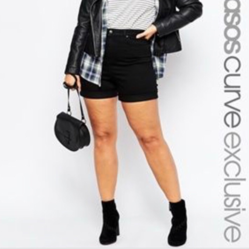 Black ASOS Curve Jean Shorts
